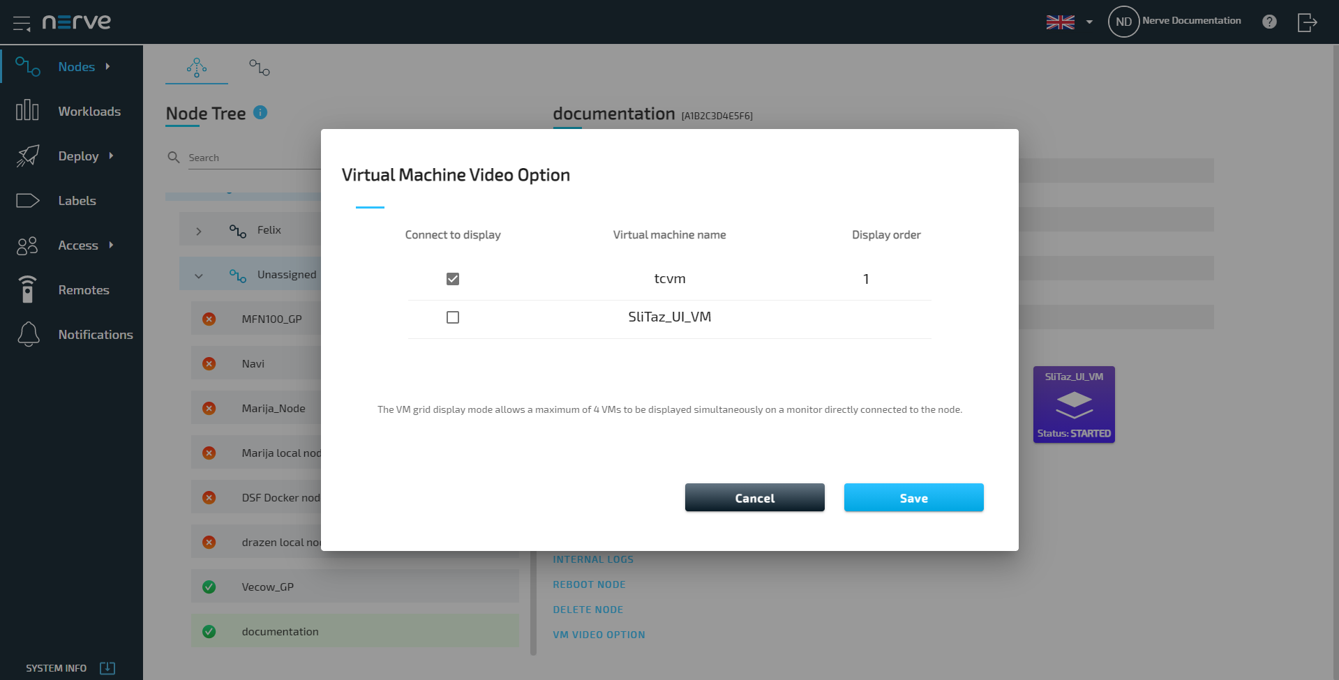 !Select VM for video output