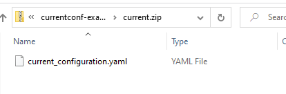 Extract configuration YAML file