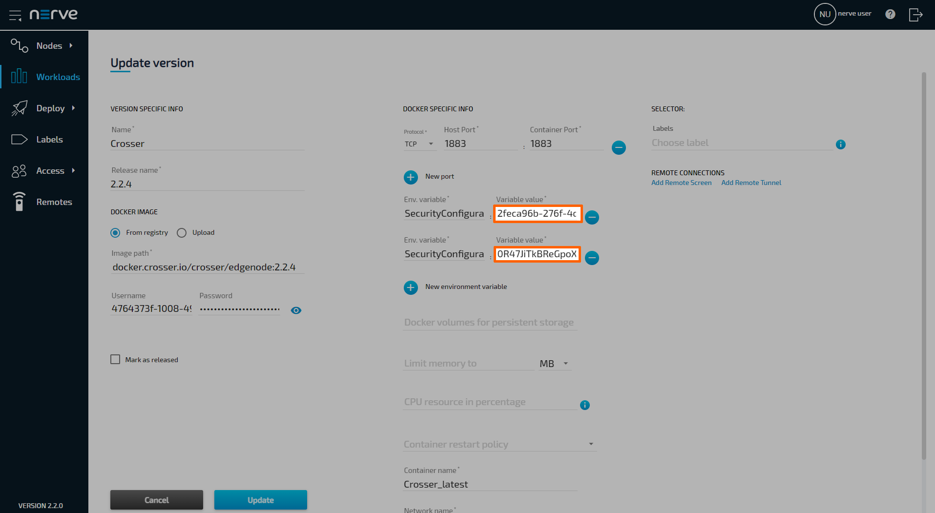 Change variable values