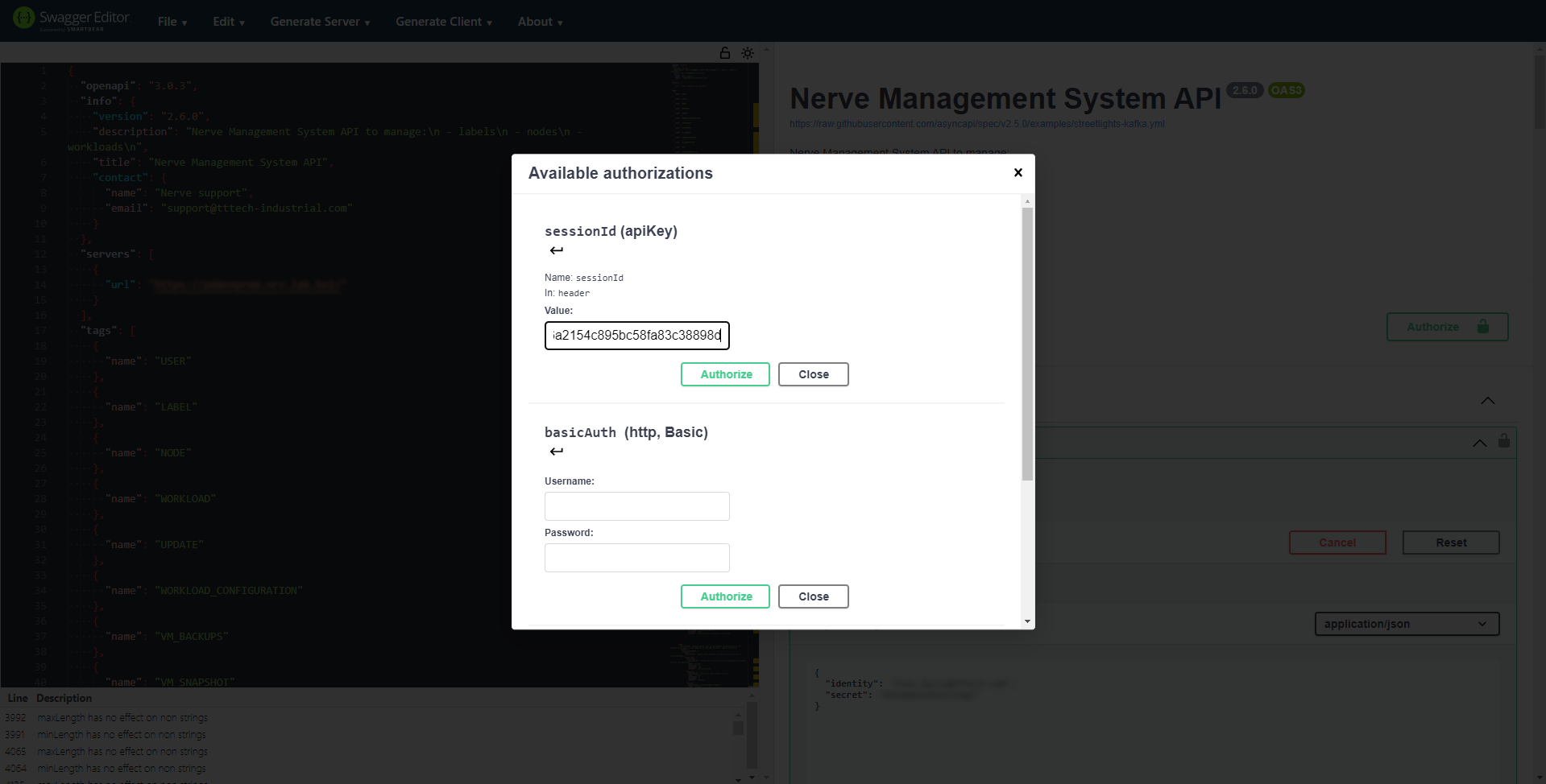 Paste session ID value