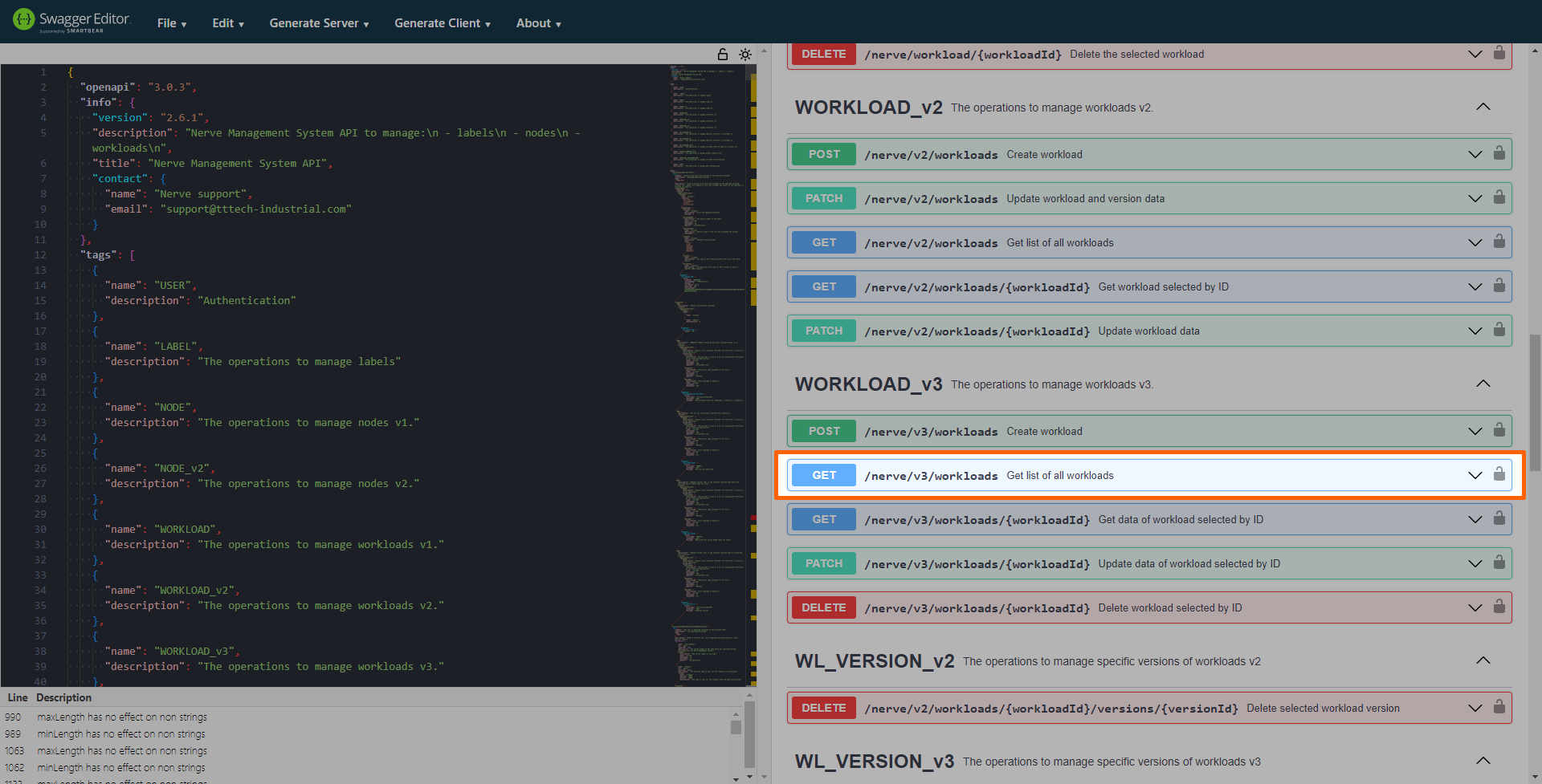 Expand GET /nerve/v3/workloads