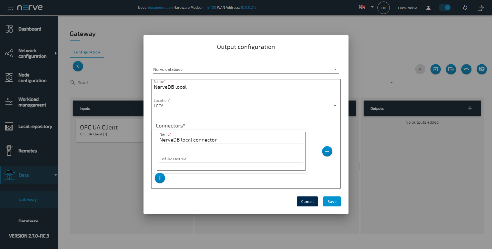 Confirm output settings