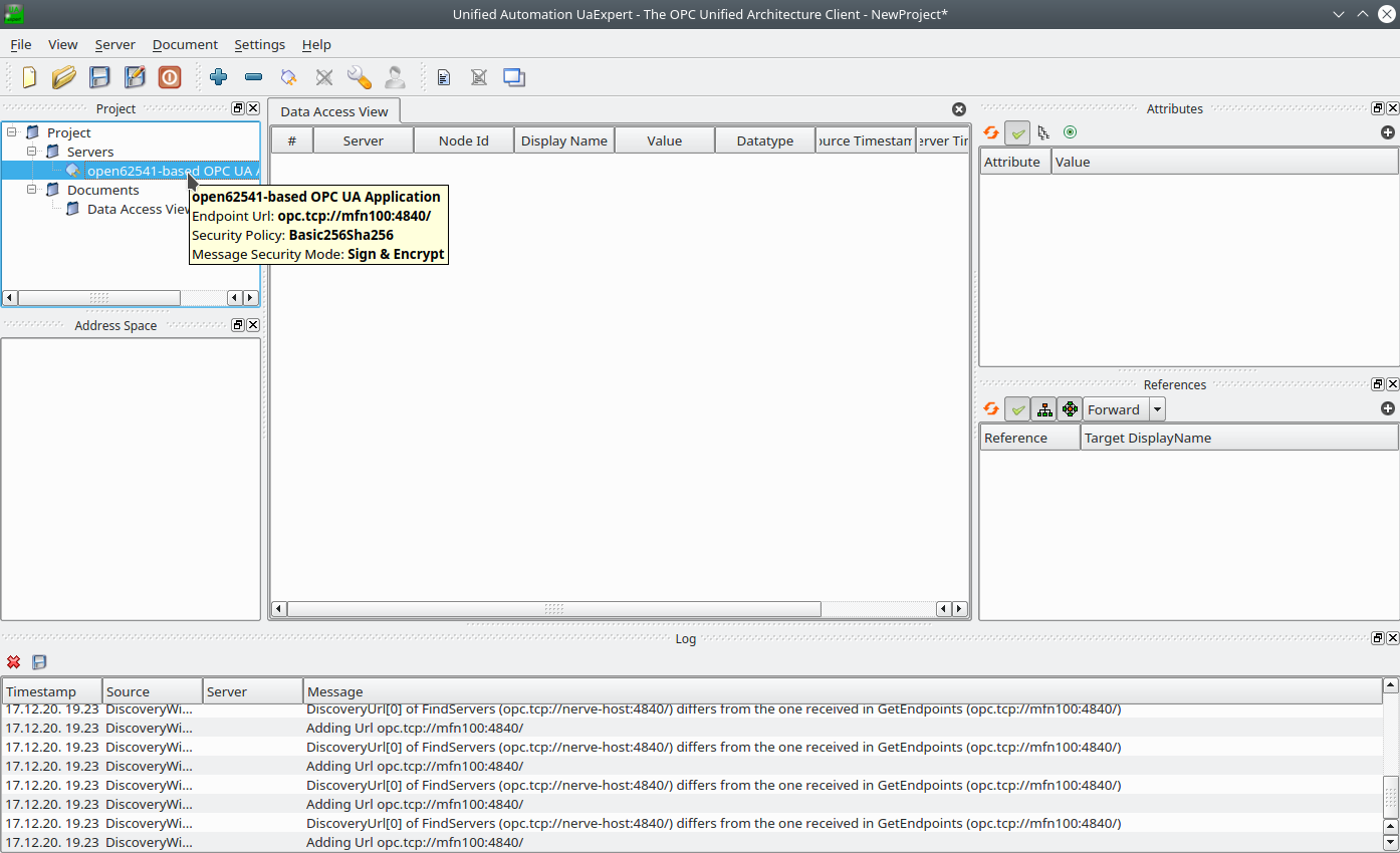 Server configuration in Project panel