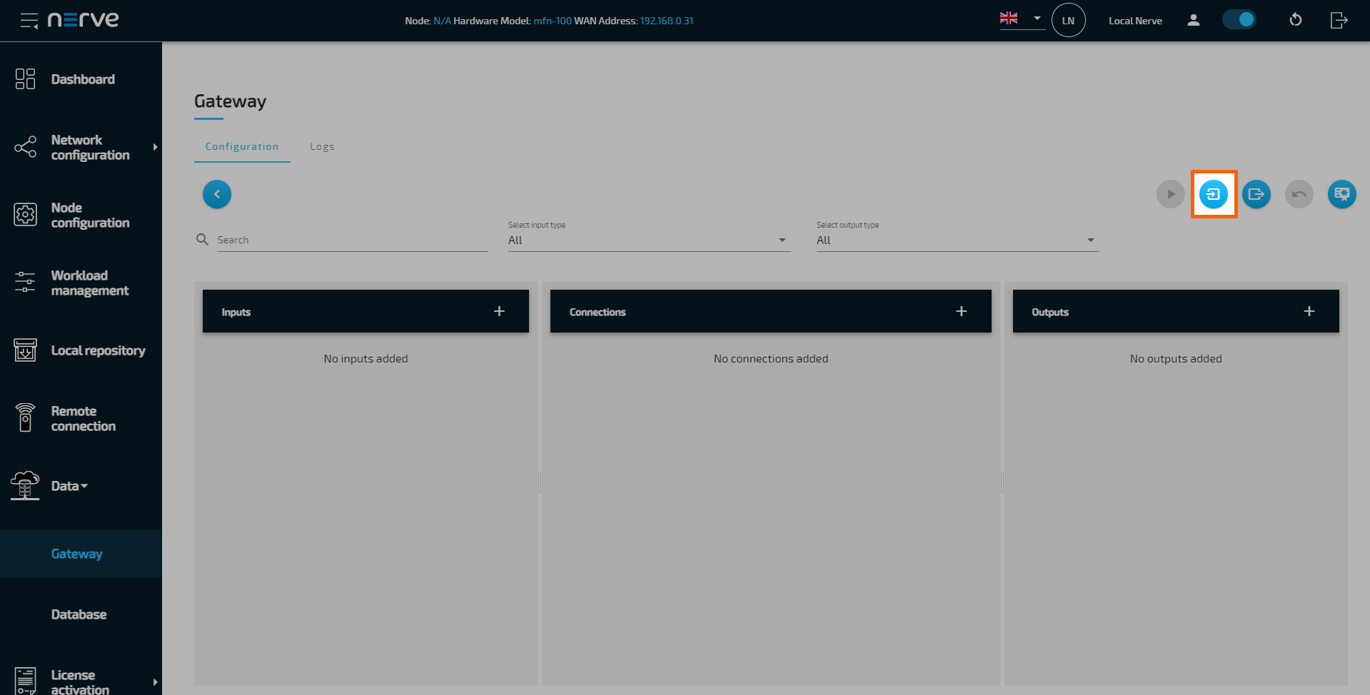 Import configuration