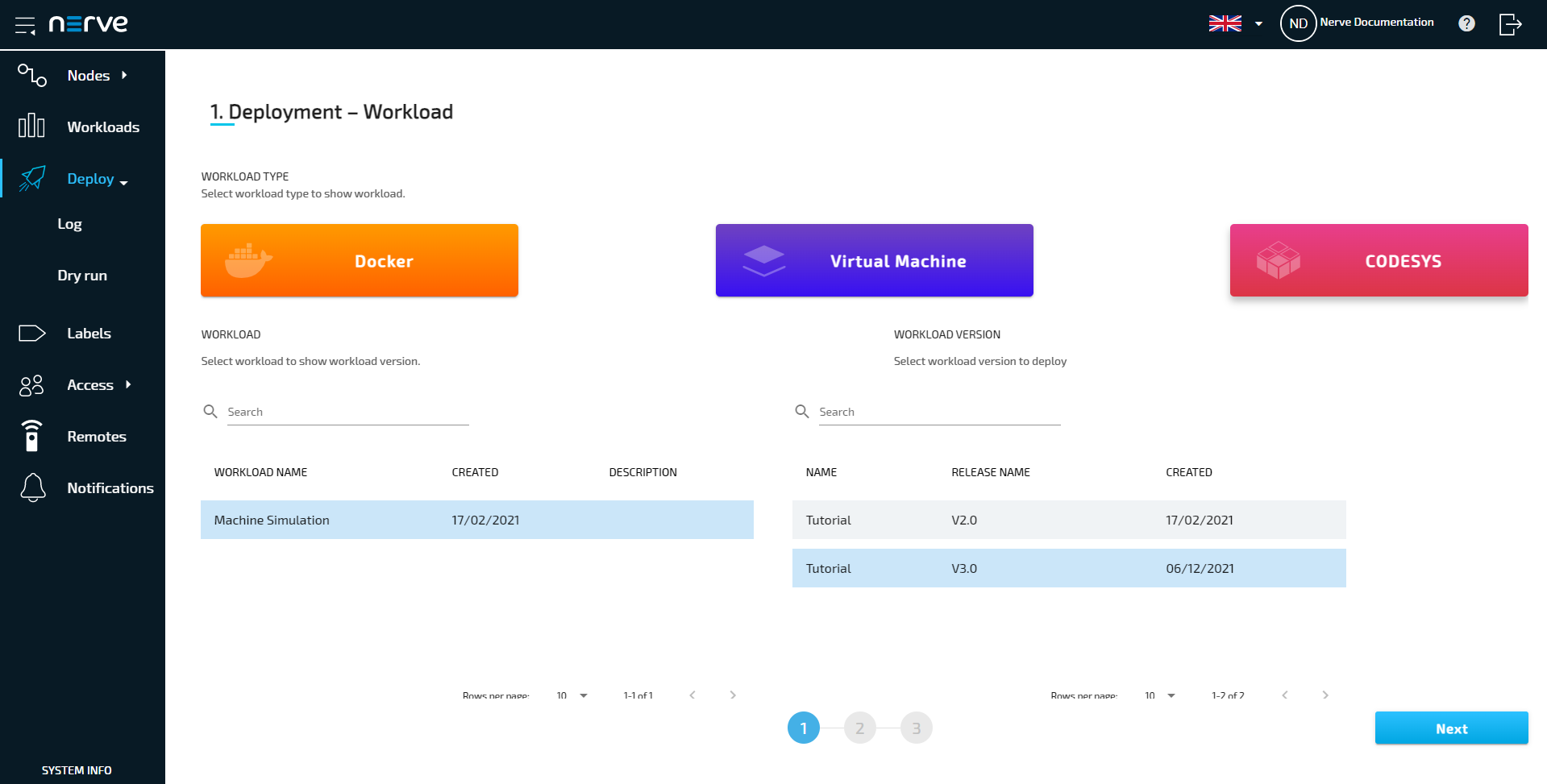 Select machine simulation version