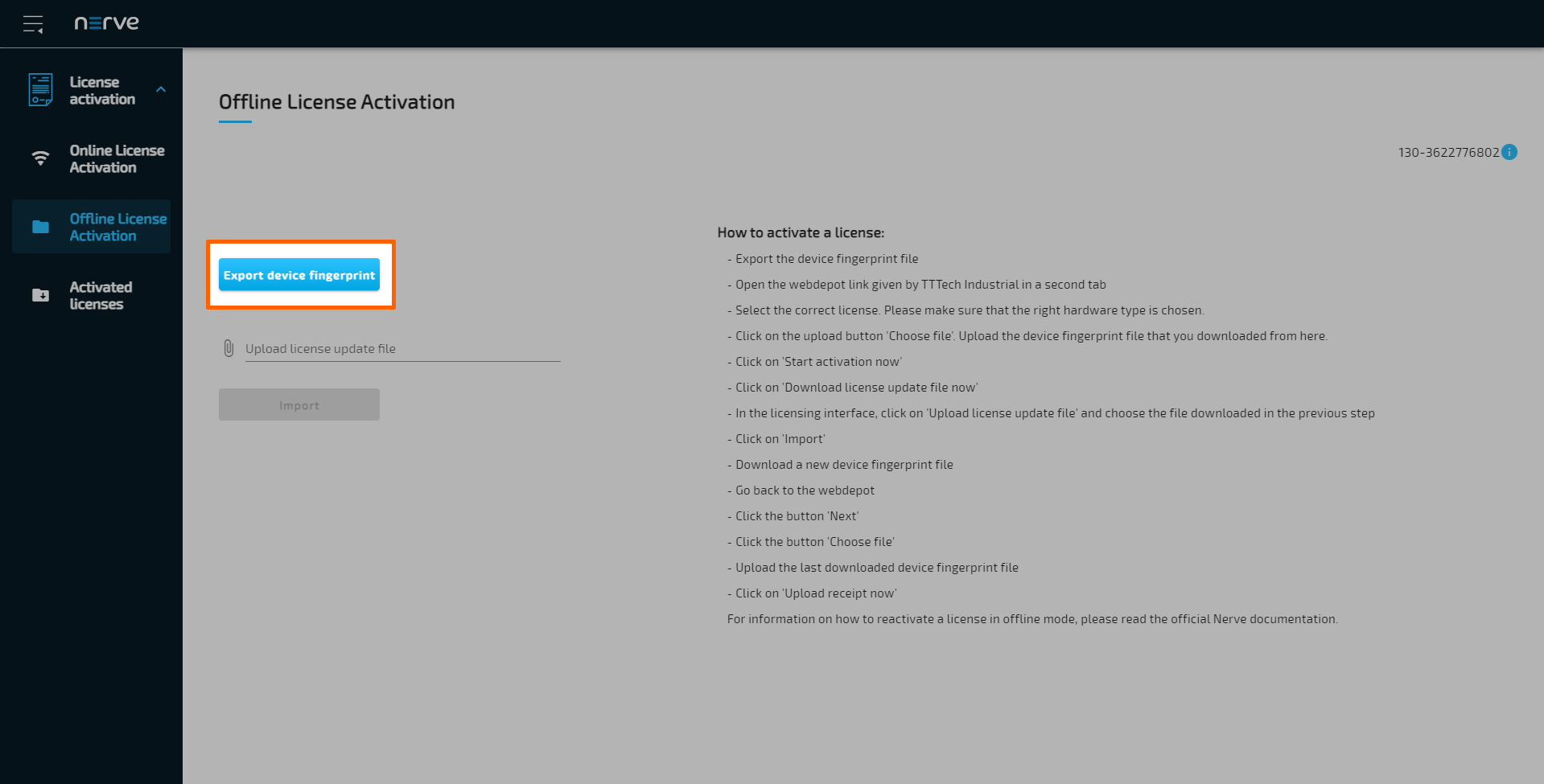 License Dashboard