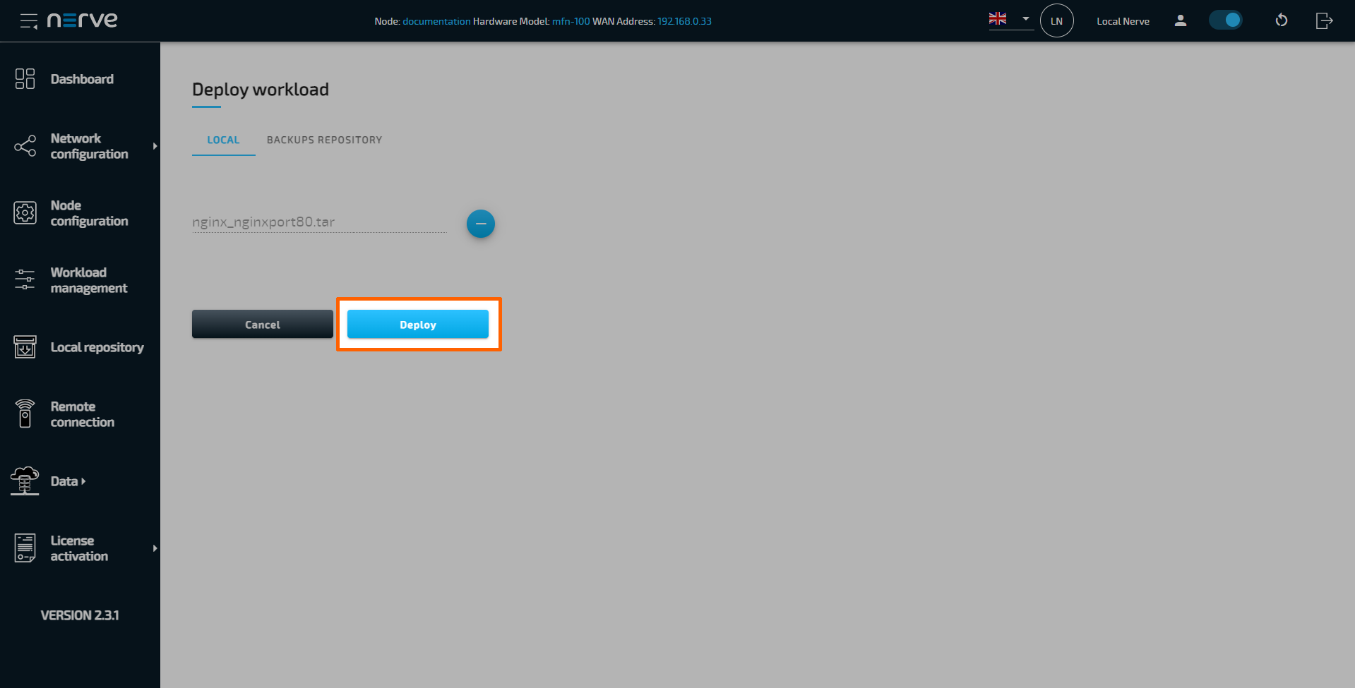 Local Workload Deployment