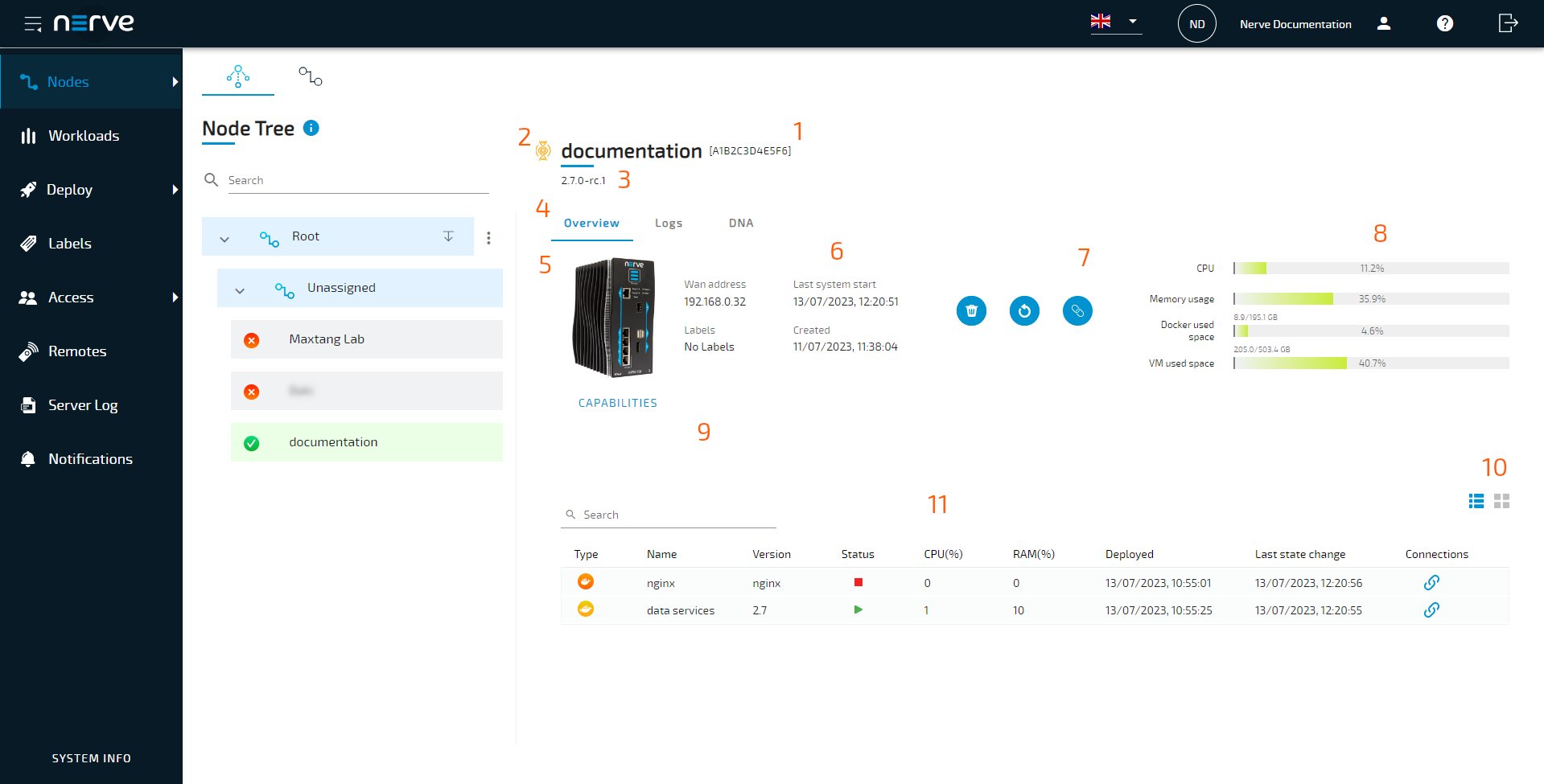 Node Details Overview tab