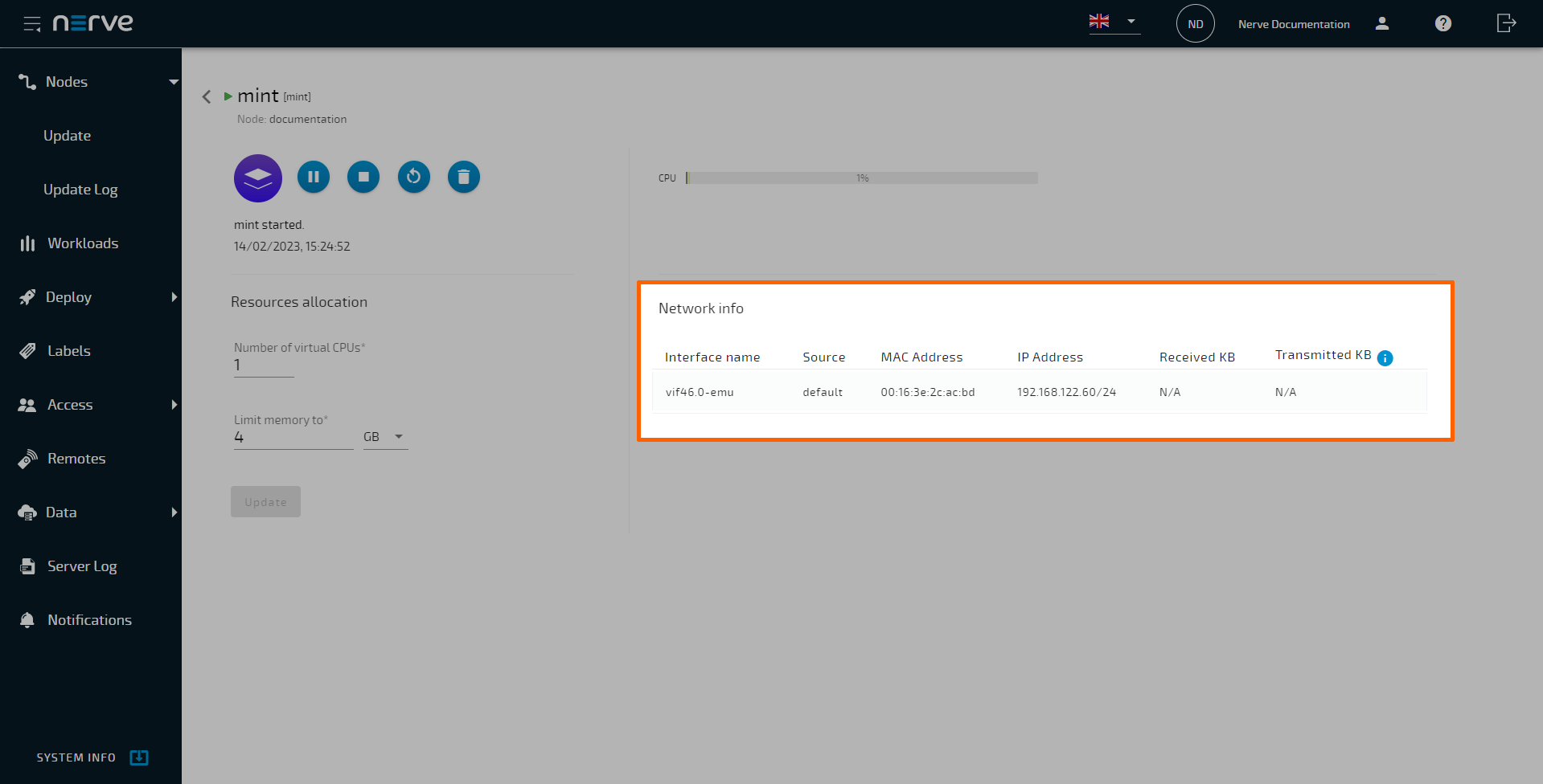 Network info command