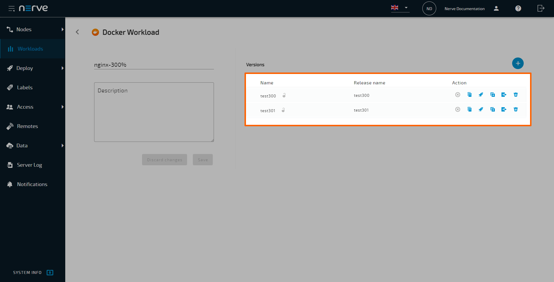 Select Workload Version