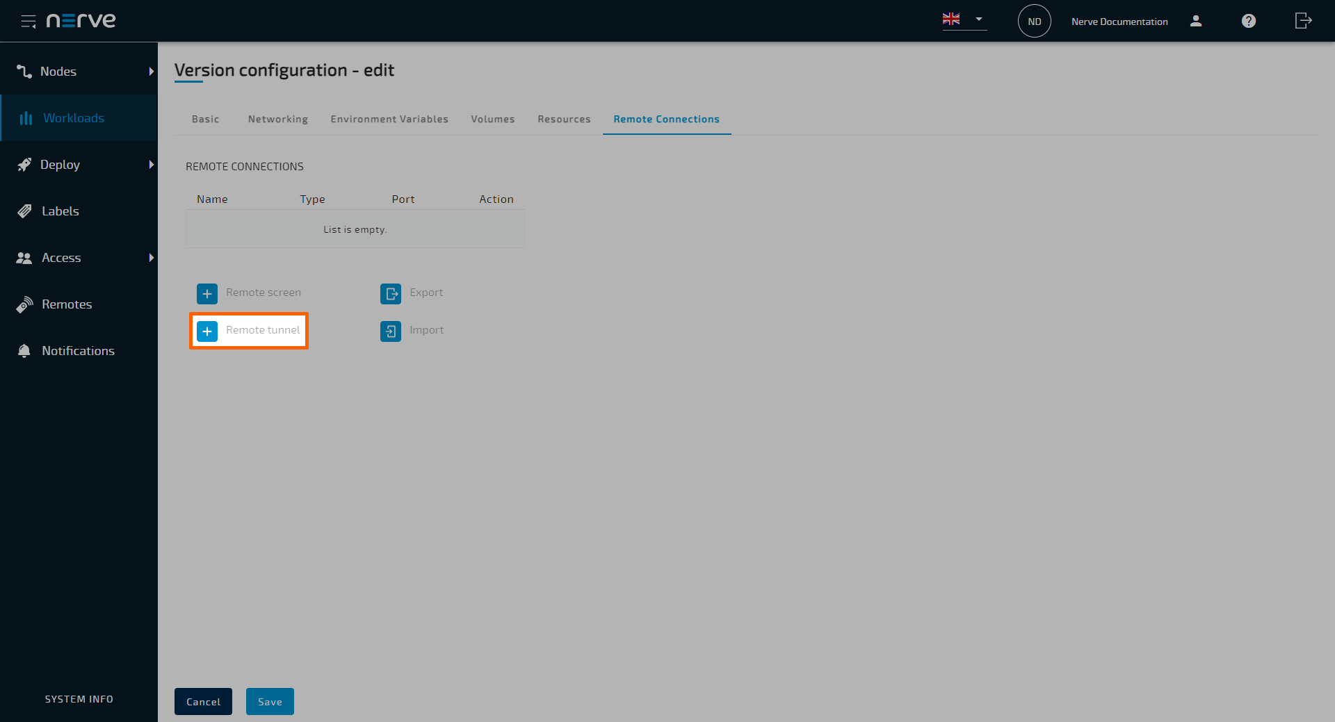 Remote connections - Nerve 2.9.2 Documentation