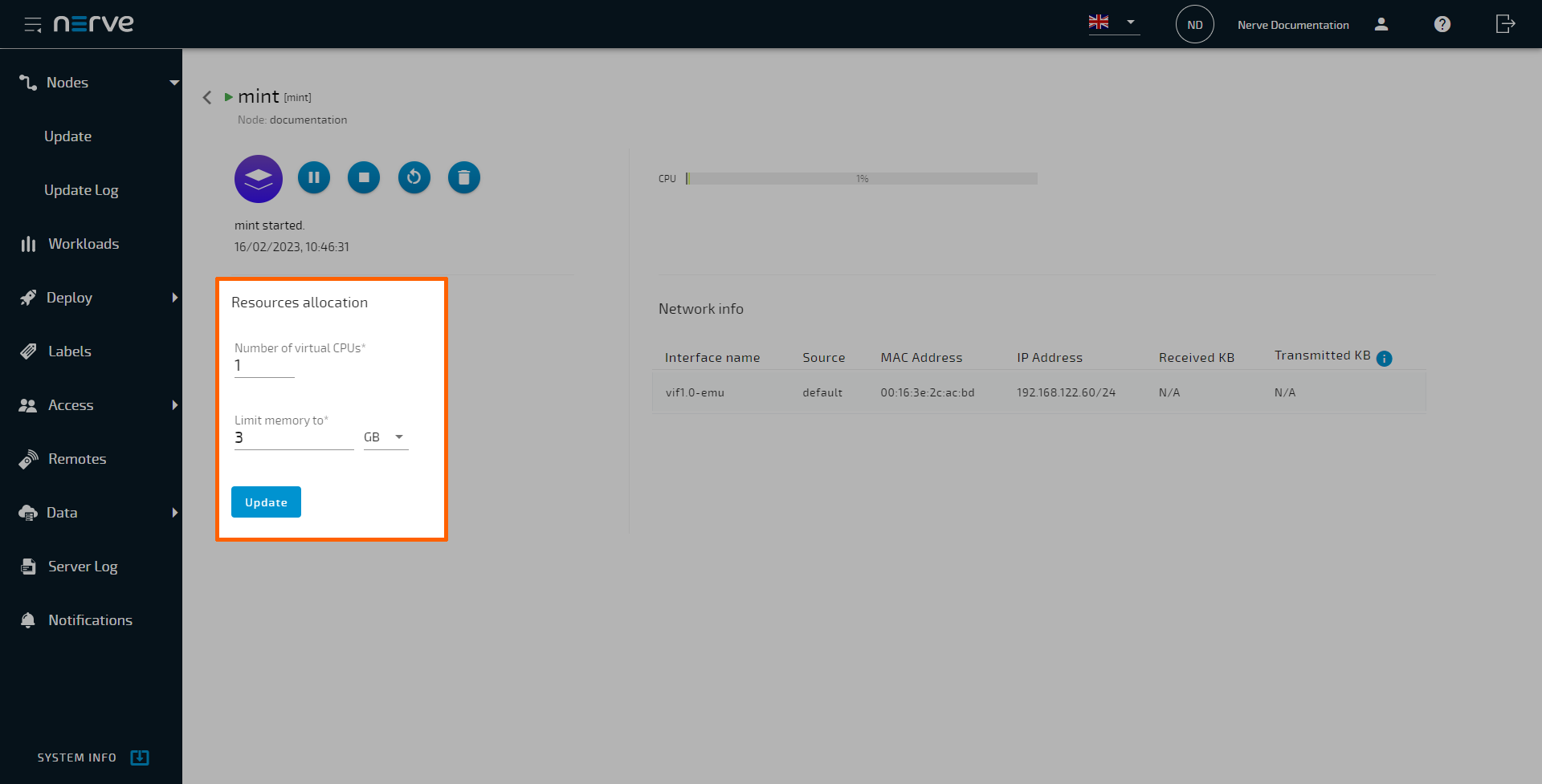 Workload control - Nerve 2.9.2 Documentation