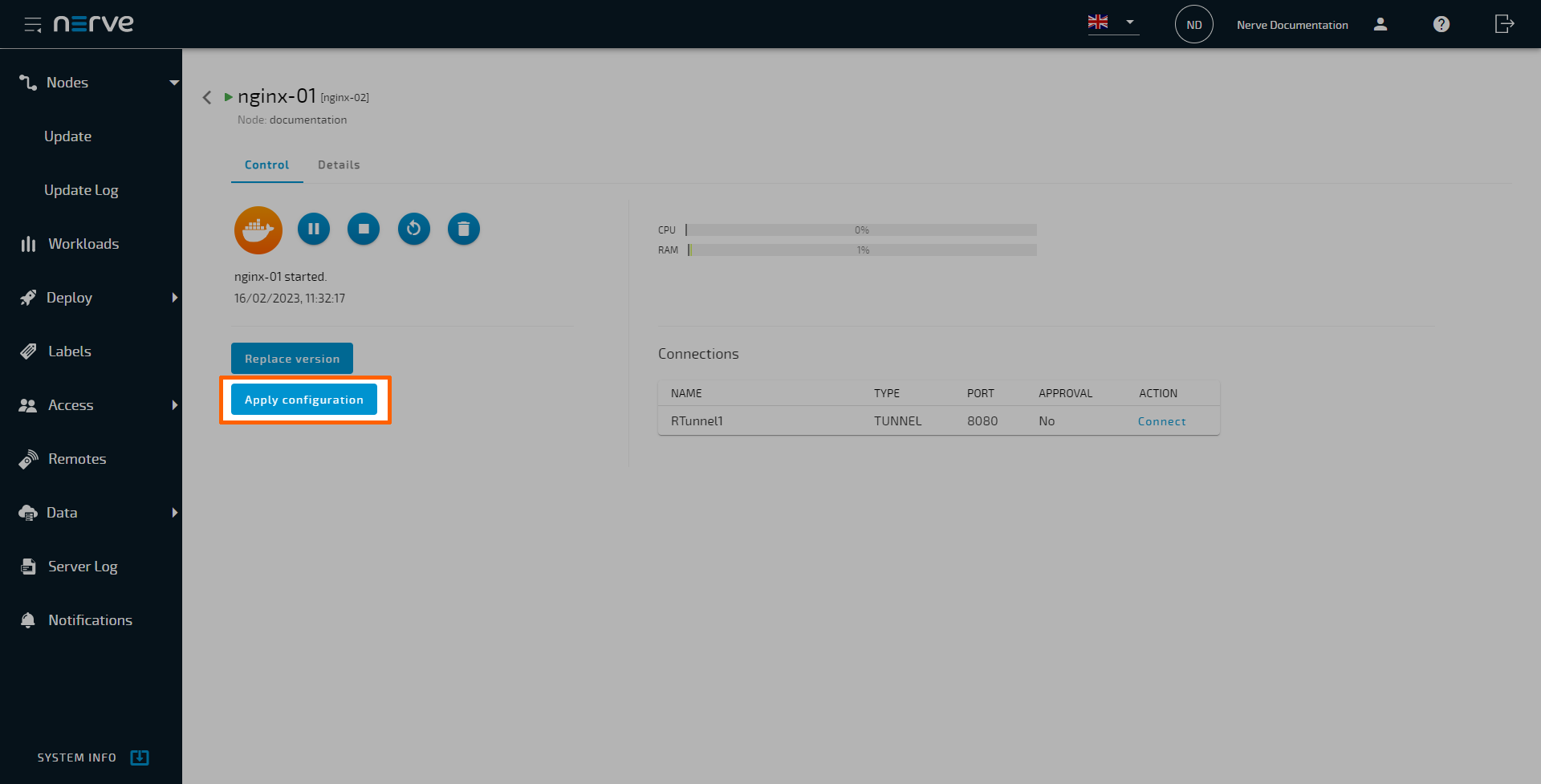 Workload control - Nerve 3.0.0 Documentation