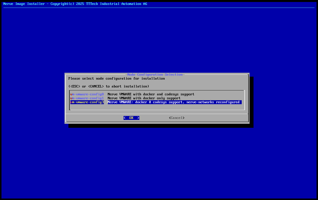 Select node configuration