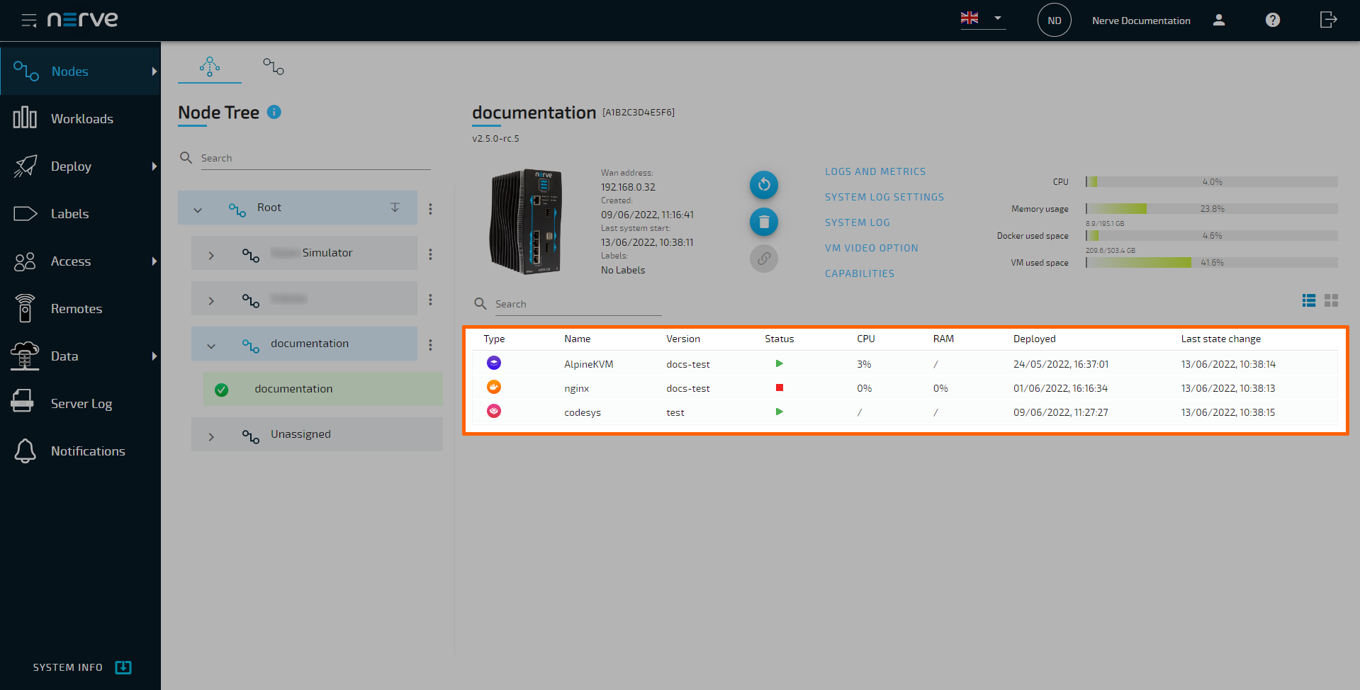 Select Docker workload