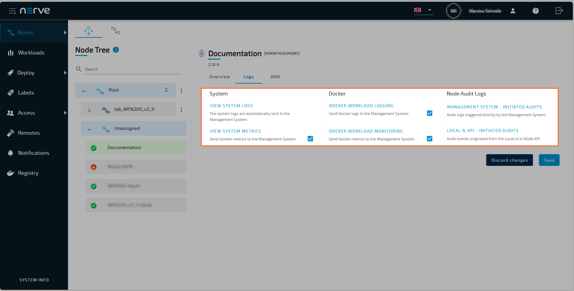 Select any dashboard link