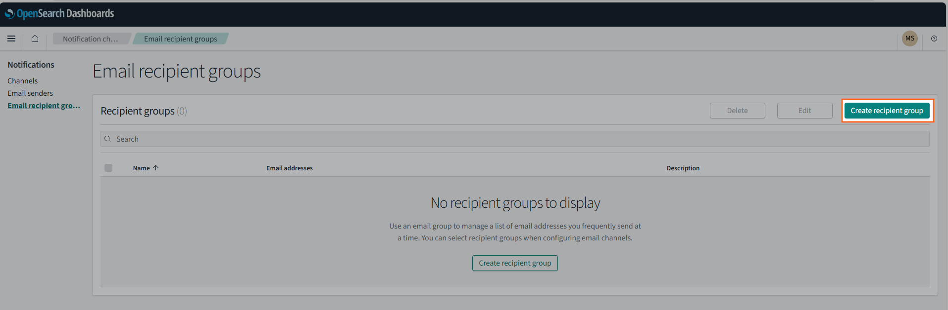 Create recipient group