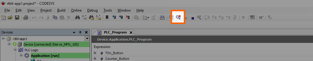 Logout button