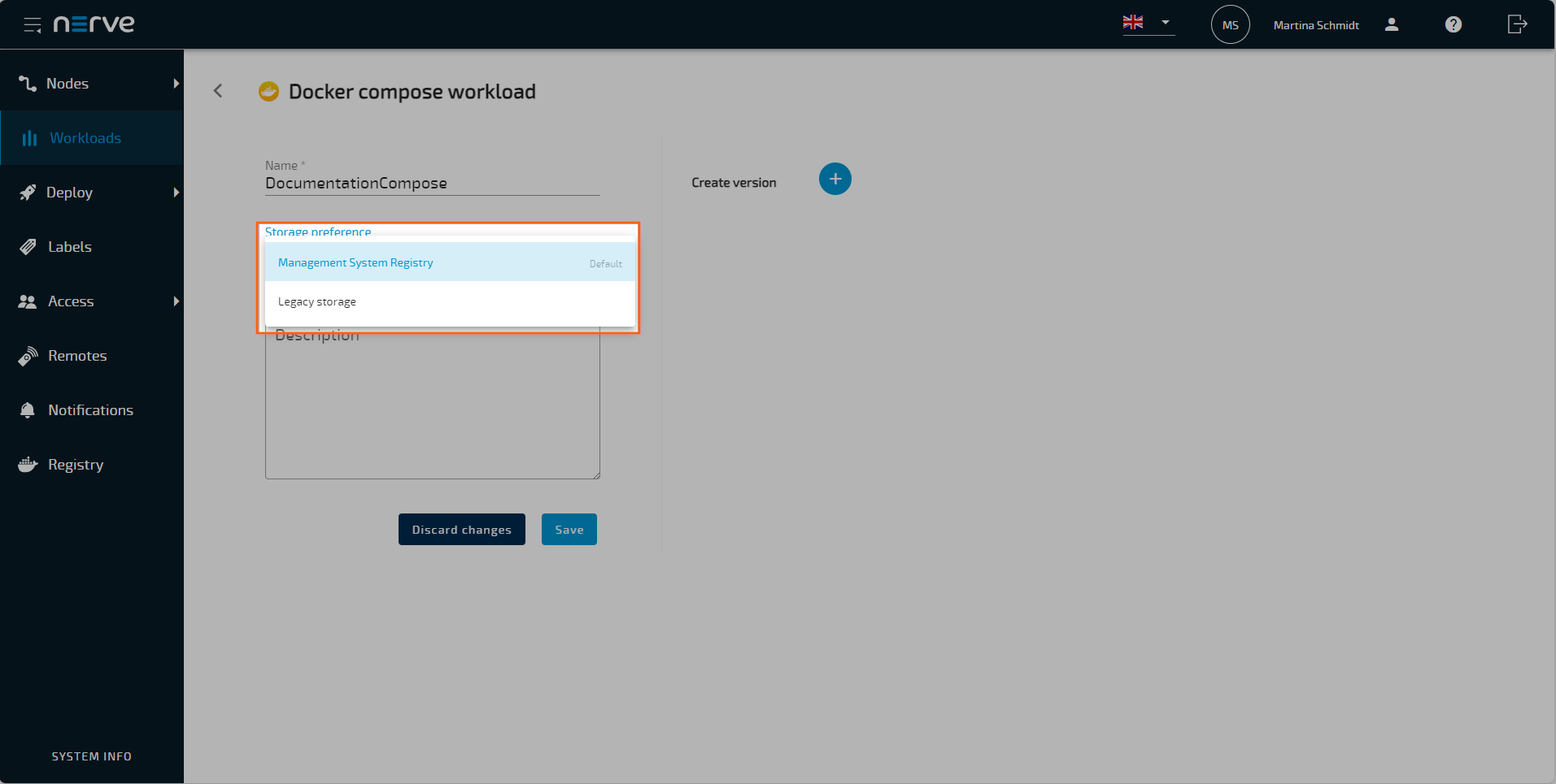 Storage preference Docker Compose