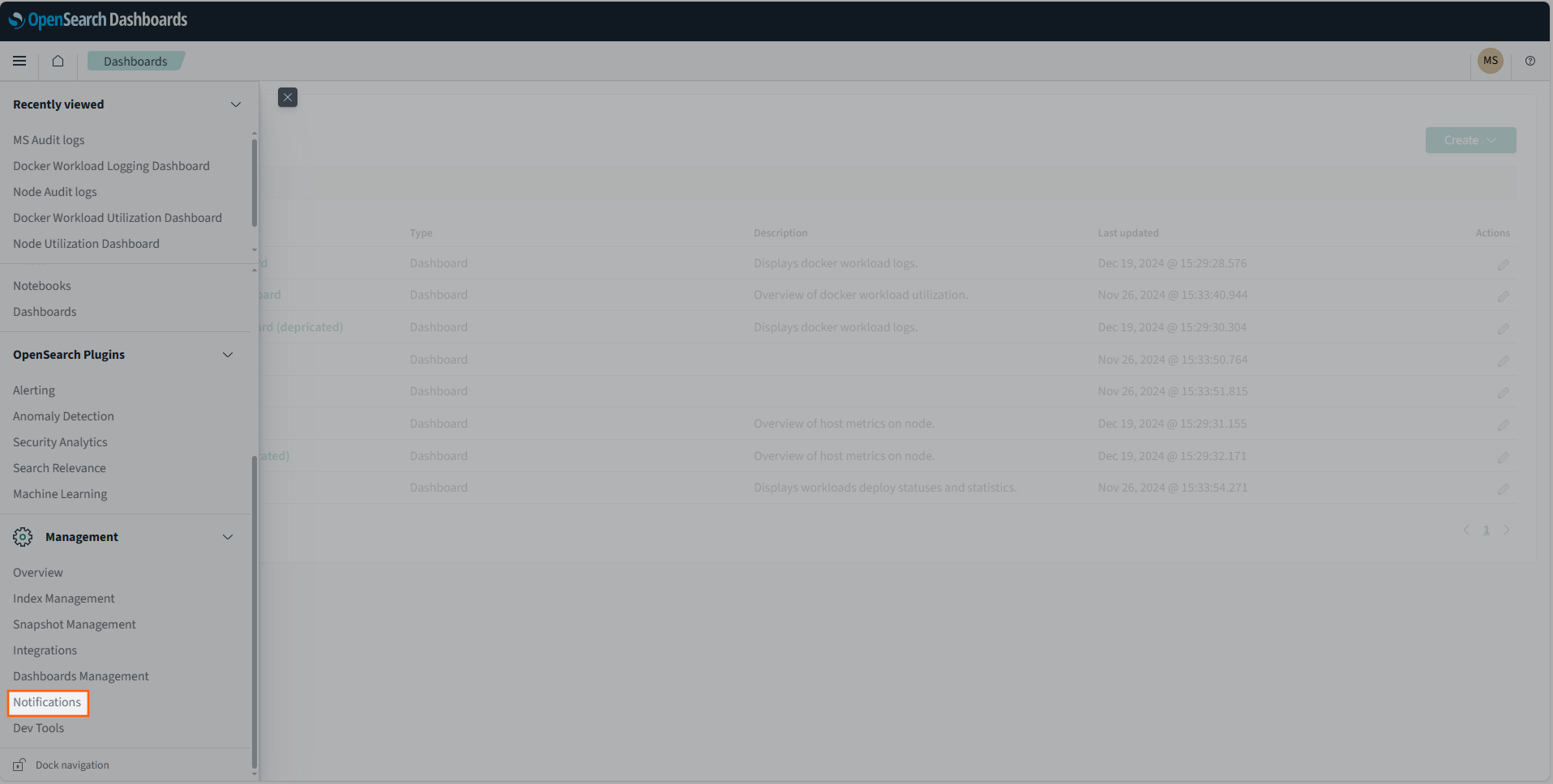 Select notifications