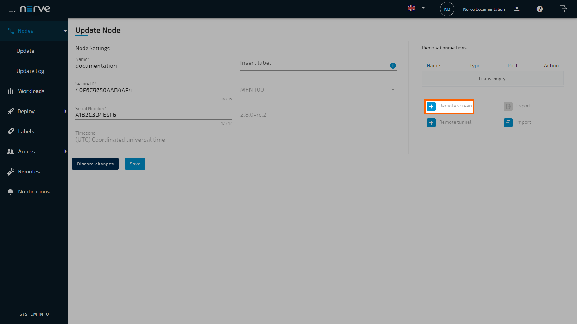 Add Remote Screen