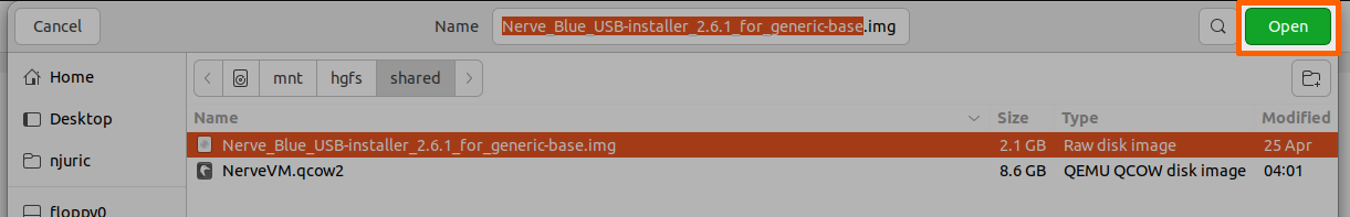 Open installer IMG file