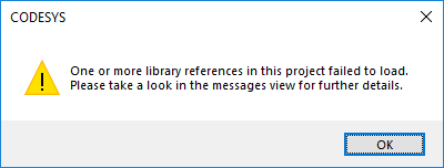 Missing libraries error message