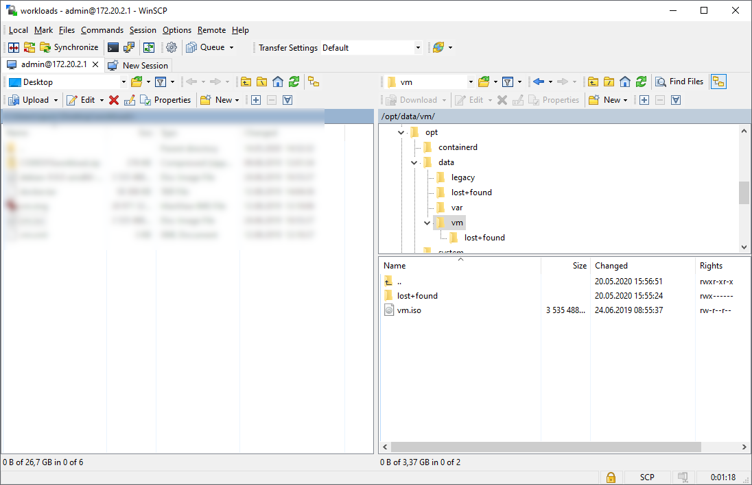 WinSCP ISO Folder