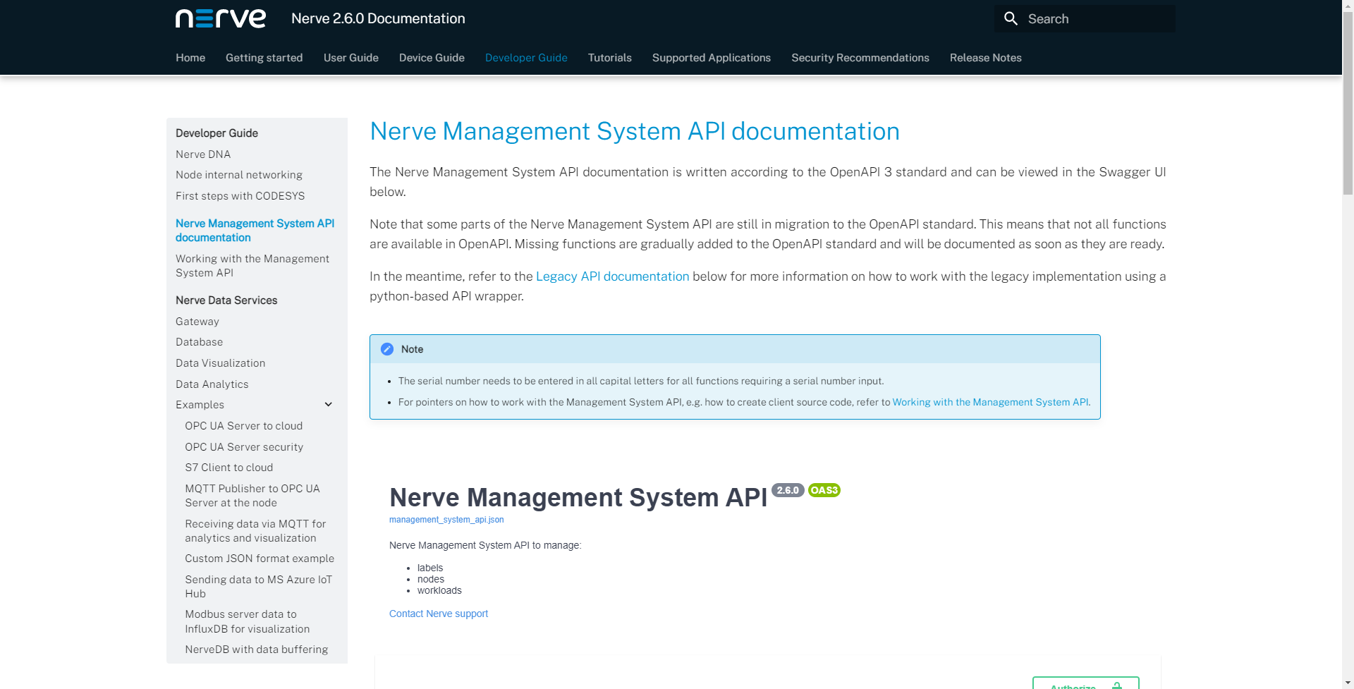 Management System API docs