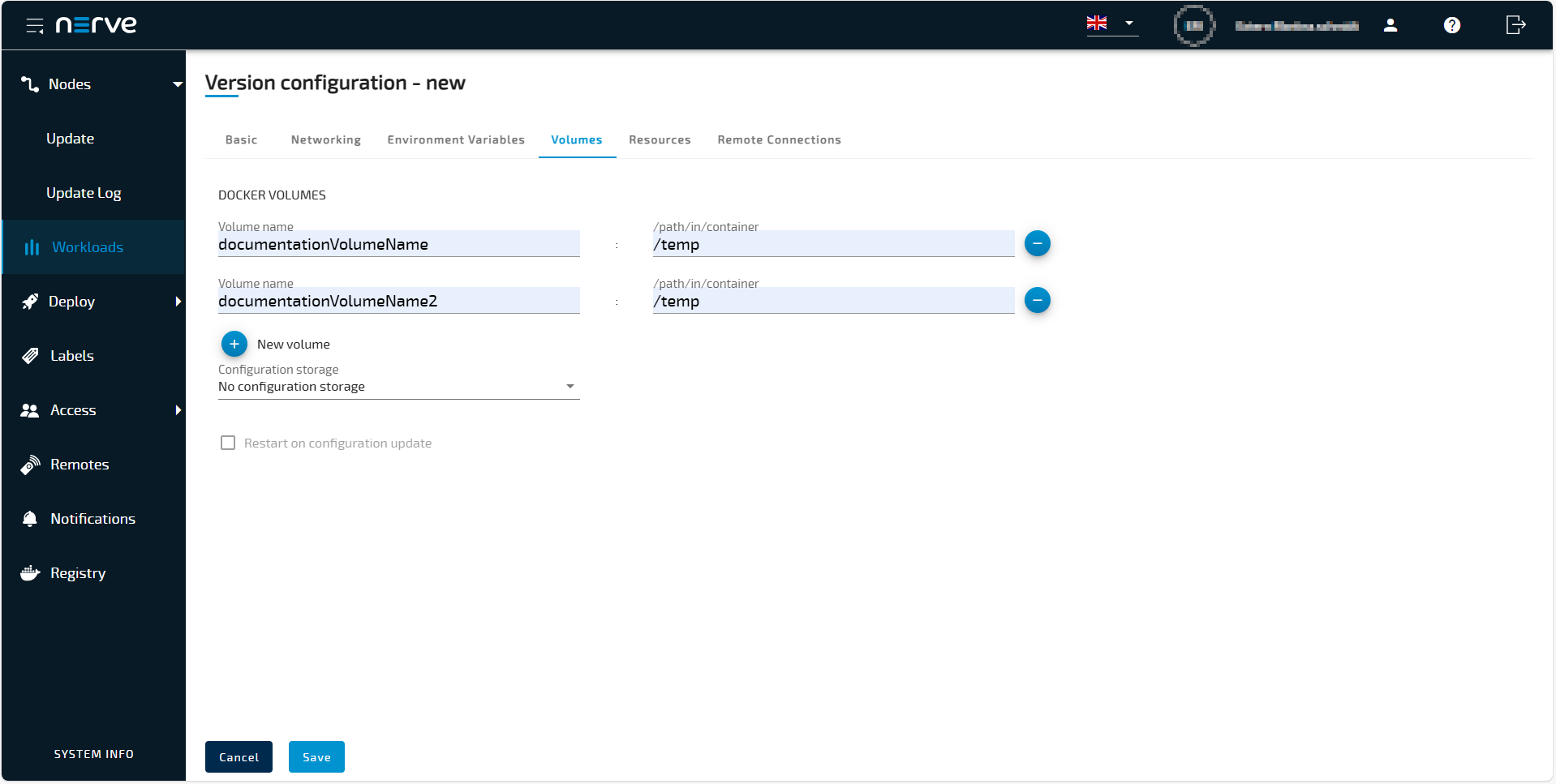 Create Docker volumes