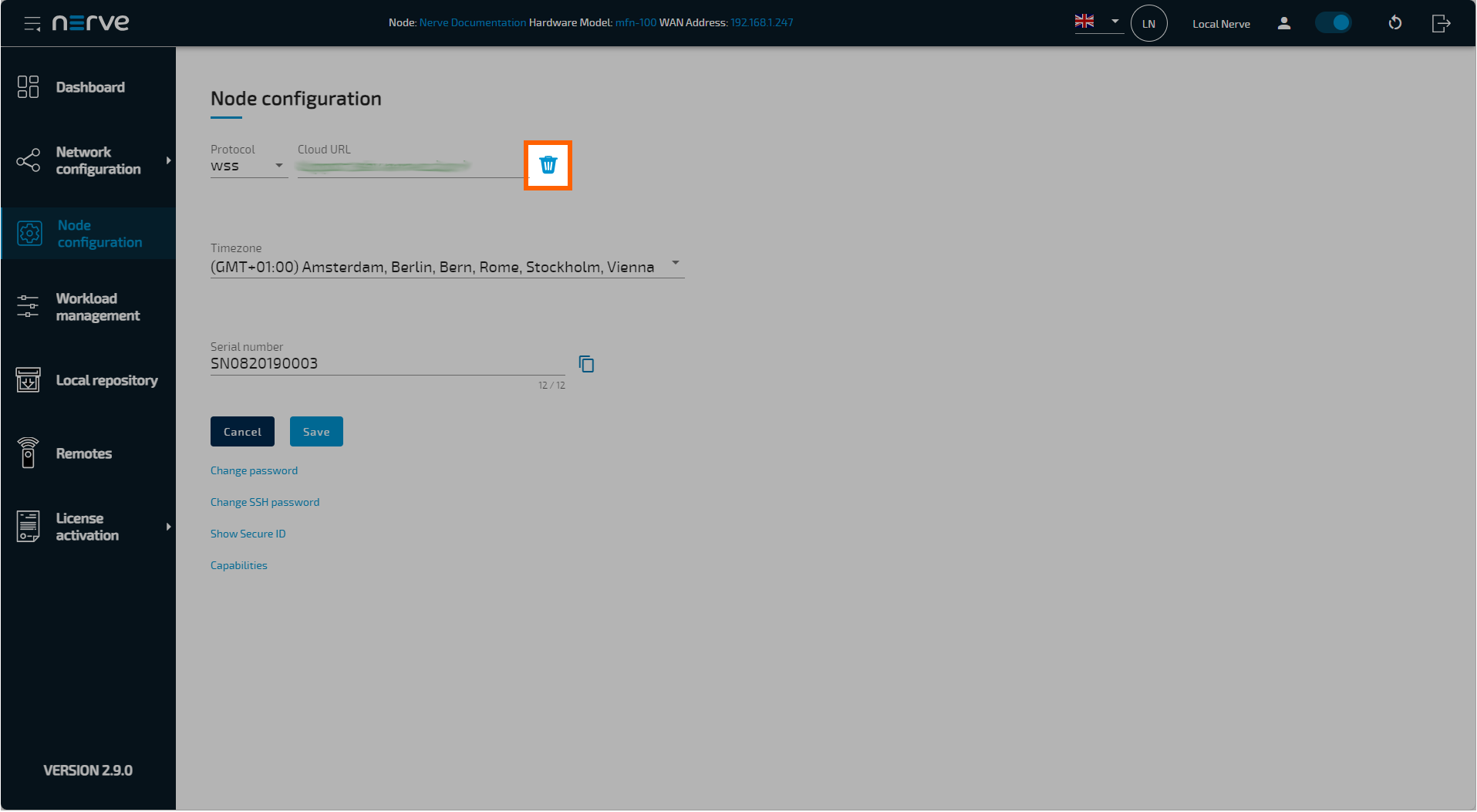 Offboarding a node