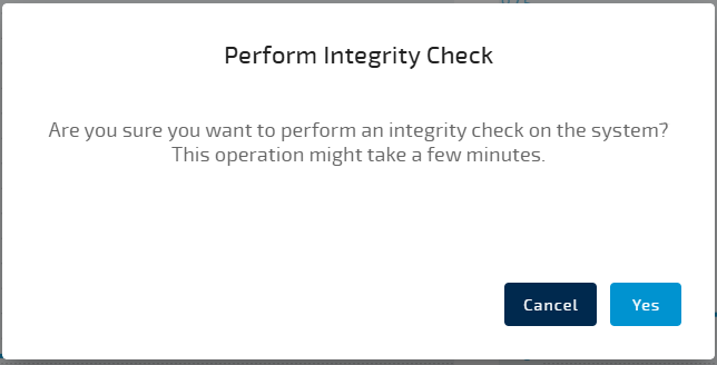 Perform an integrity check