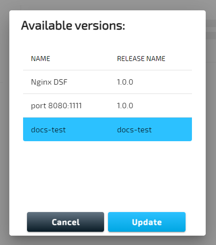 Select new version